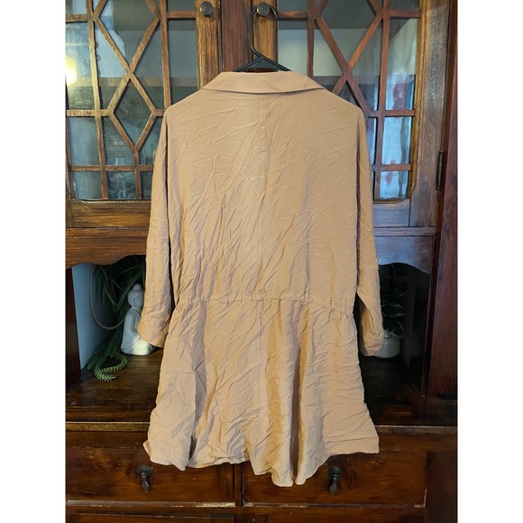 L Space Pacifica Button Down Collared Tunic‎ Mini Tan Medium/Large M/L - Picture 3 of 6